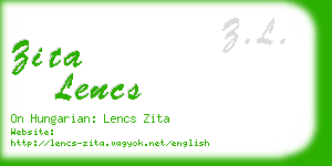 zita lencs business card